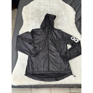 Adidas Light Windbreaker‎ Full Zip Hooded Packable Jacket Size Medium